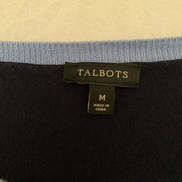 Talbots Zipper Shoulder Color Block Sweater - M - Picture 3 of 9